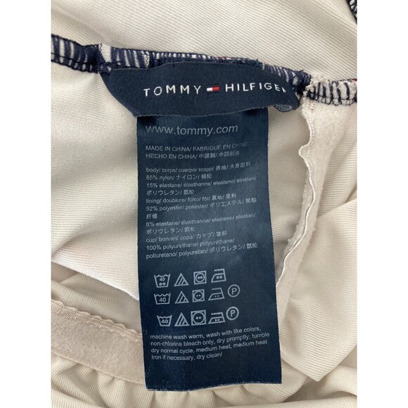 Tommy Hilfiger Swimsuit One Piece Striped Cross Back Straps Classic - Picture 2 of 4